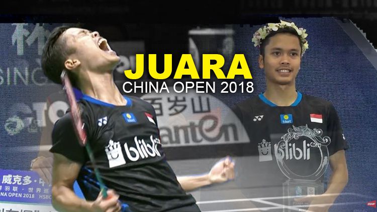 Ginting juarai tunggal Putra di Cina Terbuka 2018
