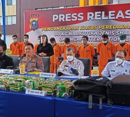 11 Pengedar Jaringan Narkoba Internasional Diringkus Polda Riau