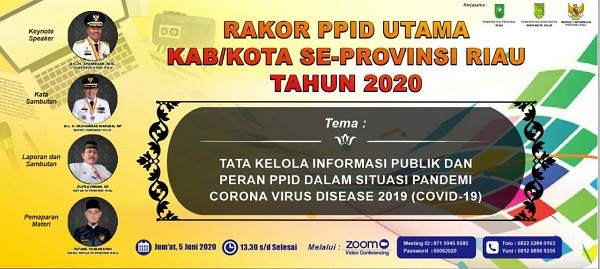Komisi Informasi dan Diskominfo Inhil Gelar Rakor PPID Utama se-Riau Secara Virtual