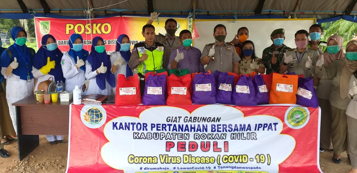 BPN Rohil dan IPPAT Bagikan Bingkisan Sembako ke Posko Covid 19, Panti Asuhan, Pesantren dan Masyarakat