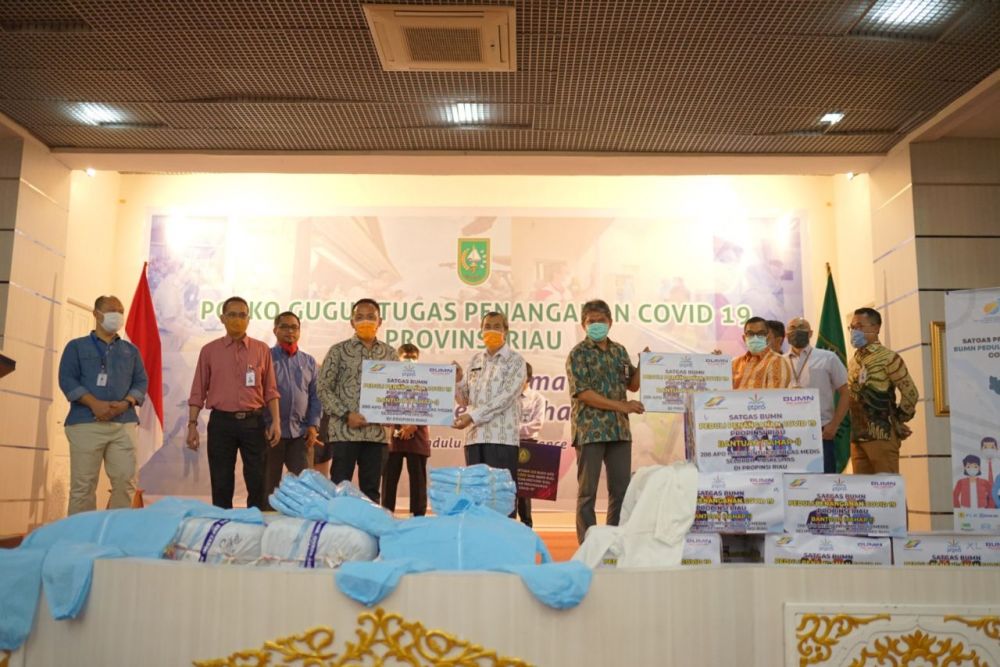 Gubri Terima Bantuan APD Dari BMPD Riau dan BUMN