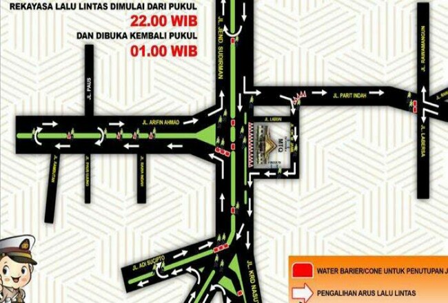Berikut Rekayasa Lalu Lintas Sejumlah Ruas Jalan di Pekanbaru Saat Malam Tahun Baru