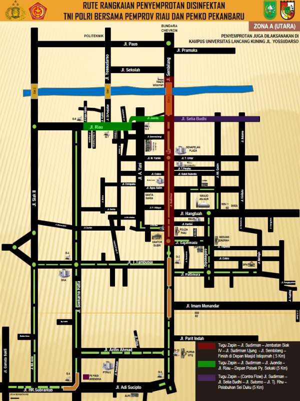 Penyemprotan Disinfektan, Beberapa Jalan Ditutup Sementara