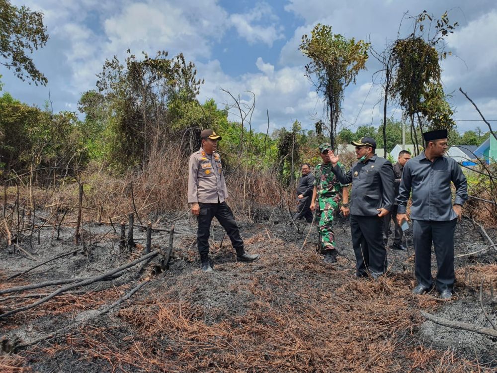 Bupati Kampar Tinjau Kebakaran Lahan di Langgini Bangkinang Kota
