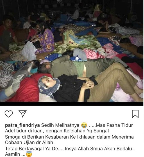 Rasakan Gempa dan Tsunami, Pasha dan Istri tidur di tenda Bersama Masyarakat Palu 