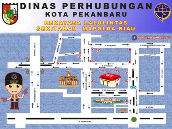 Penerapan Jalur Satu Arah Menuju Mapolda Riau Diberlakukan Awal Januari 2020