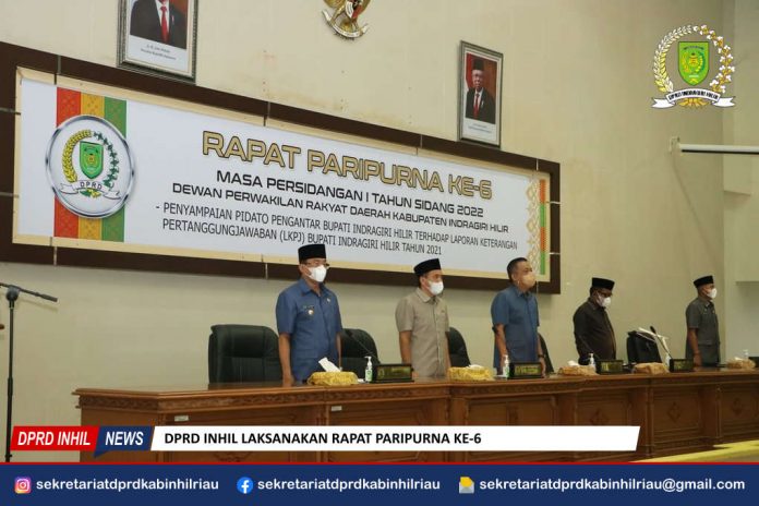 DPRD Inhil Gelar Paripurna Penyampaian LKPJ Bupati TA 2021