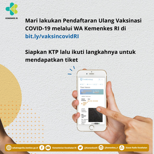 Registrasi Vaksinasi Covid-19 via WhatsApp di Indonesia Jadi yang Pertama di Dunia