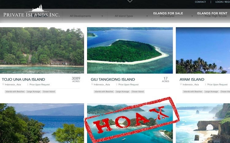 Polri Sebut Penjualan Pulau di Situs Online Hoaks 