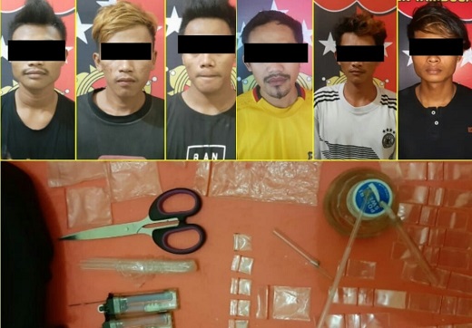 Polisi Rohul Tangkap 7 Pelaku Jaringan Narkoba dalam Satu malam