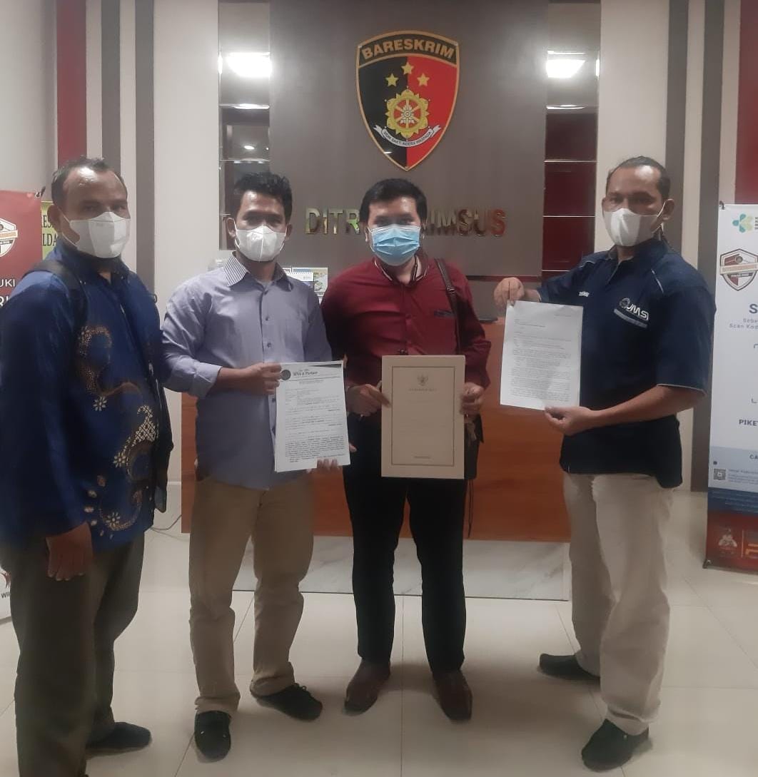 Larshen Yunus dan Riau Andalas. com Resmi Dilaporkan ke Polda Riau