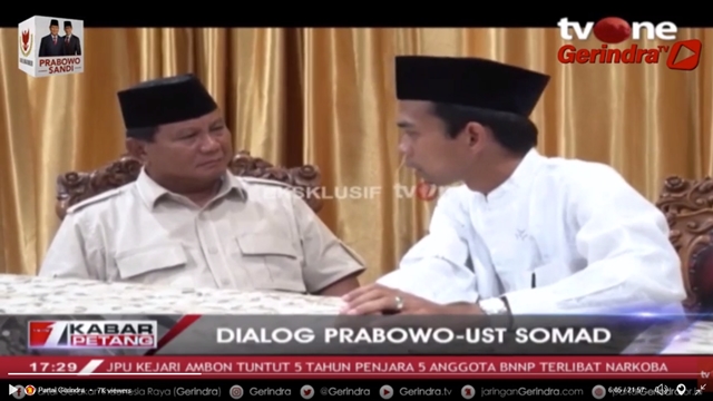 Pendapat 5 Tokoh Tentang Dukungan Ustaz Abdul Somad Kepada Prabowo-Sandi 
