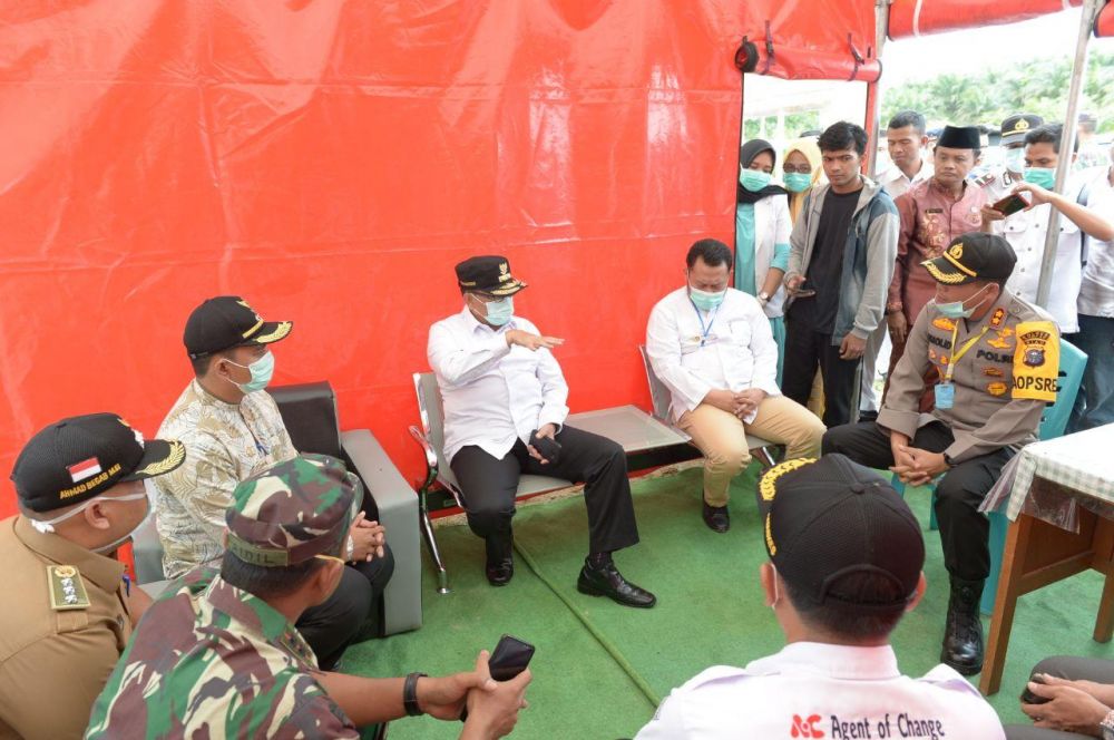 Wagubri Tinjau Posko Penanganan Covid-19 di Perbatasan Riau-Sumbar